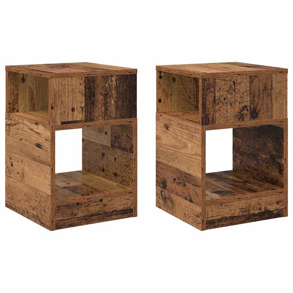 Päätypöytä 2 pcs Vanha puu 30,5 x 30 x 45 cm Tekninen puu