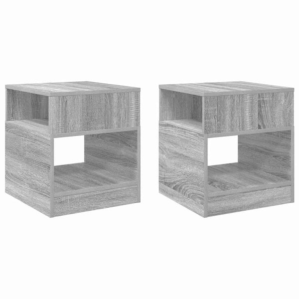 Päätypöytä 2 pcs Harmaa Sonoma 40,5 x 40 x 45 cm Tekninen puu