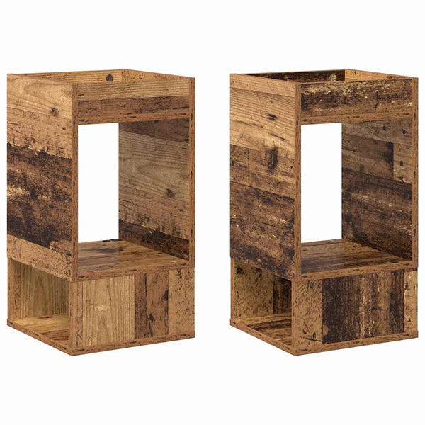 Päätypöytä 2 pcs Vanha puu 30 x 30 x 56 cm Tekninen puu