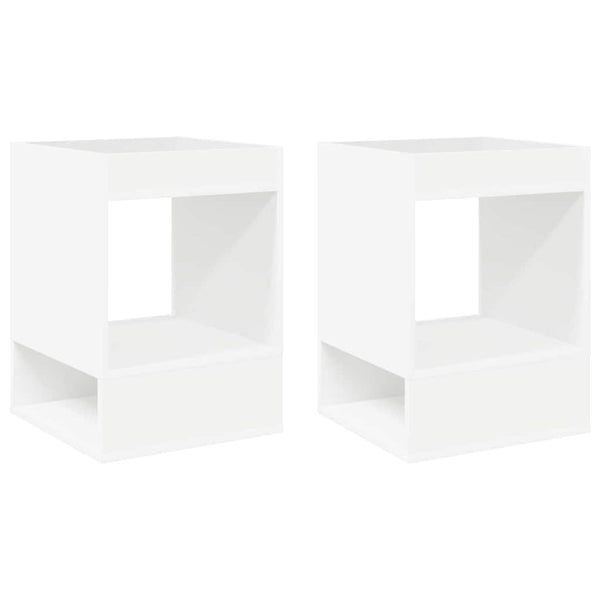 Päätypöytä 2 pcs Valkoinen 40 x 40 x 56 cm Tekninen puu