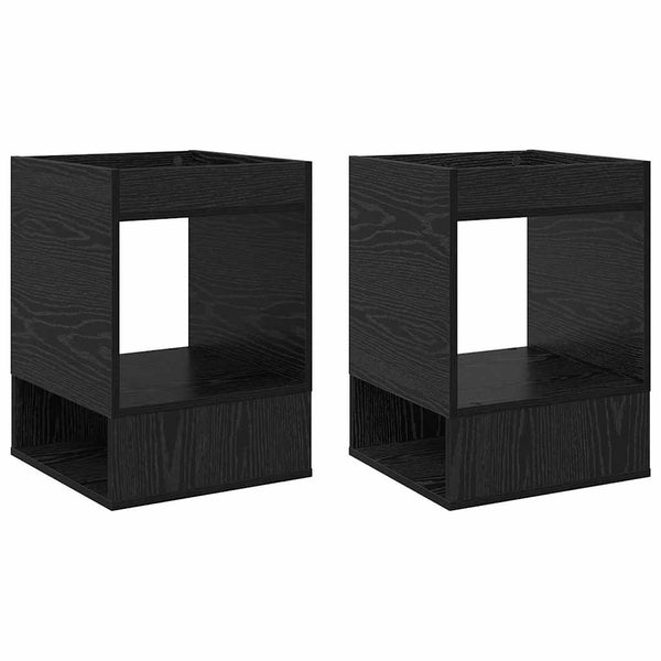 Päätypöytä 2 pcs Musta tammi. 40 x 40 x 56 cm Tekninen puu