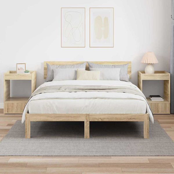 Päätypöytä 2 pcs Sonoman tammi 40 x 40 x 56 cm Tekninen puu