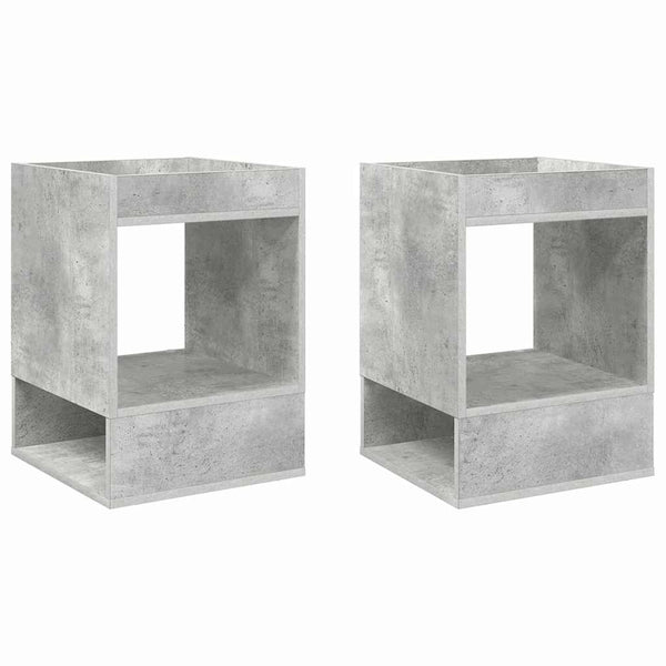 Päätypöytä 2 pcs Betoni Harmaa 40 x 40 x 56 cm Tekninen puu