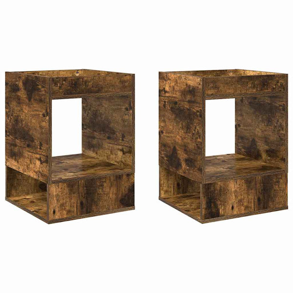Päätypöytä 2 pcs Savupähkinä 40 x 40 x 56 cm Tekninen puu