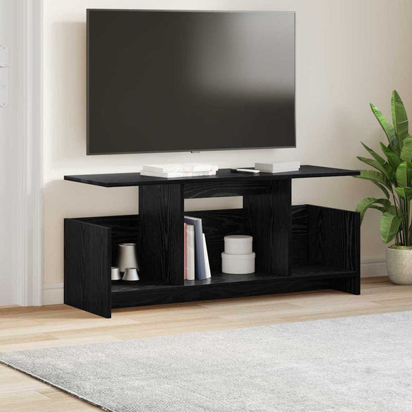TV-teline 102 x 35 x 45 cm Musta tammi. Tekninen puu