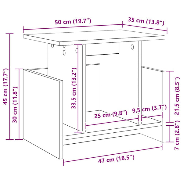TV-teline 50 x 35 x 45 cm Vanha puu Tekninen puu