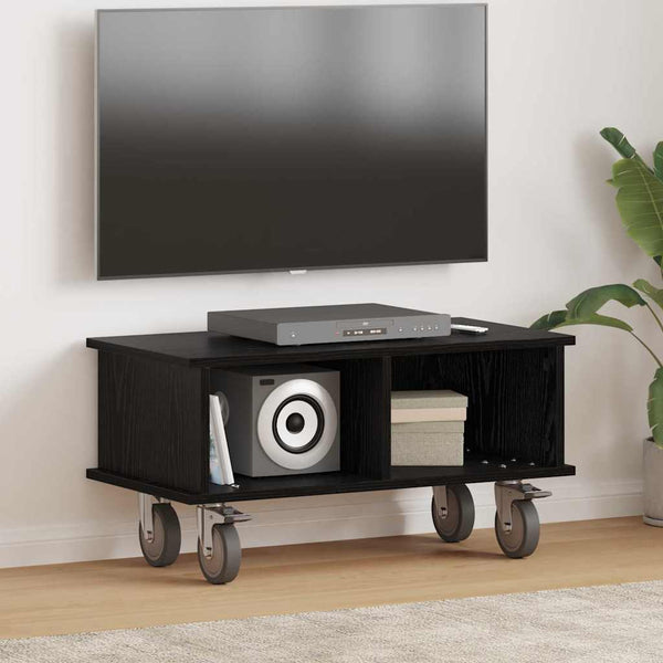 TV-teline 68,5 x 35 x 35 cm Musta tammi. Tekninen puu