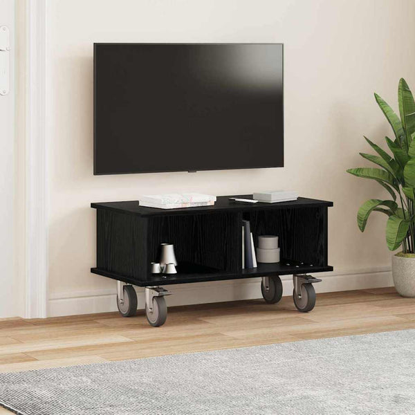 TV-teline 68,5 x 35 x 35 cm Musta tammi. Tekninen puu