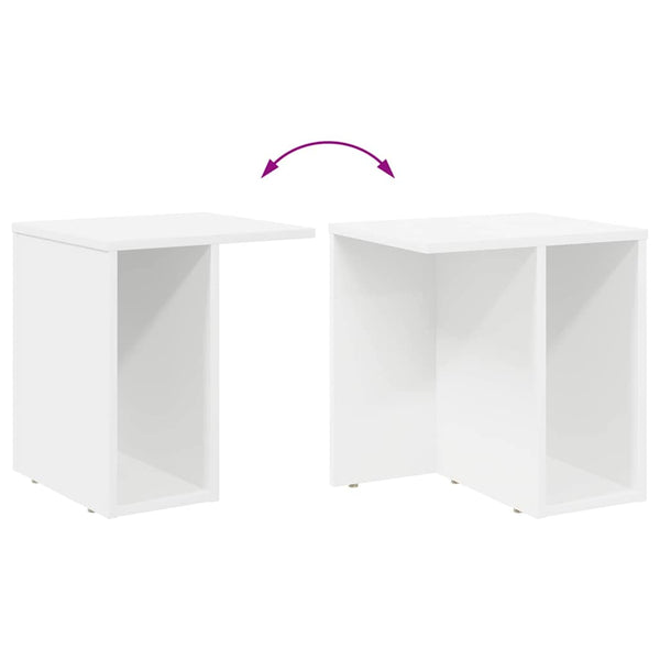 Päätypöytä 2 pcs Valkoinen 37 x 32 x 40 cm Tekninen puu