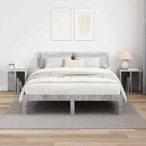 Päätypöytä 2 pcs Betoni Harmaa 37 x 32 x 40 cm Tekninen puu