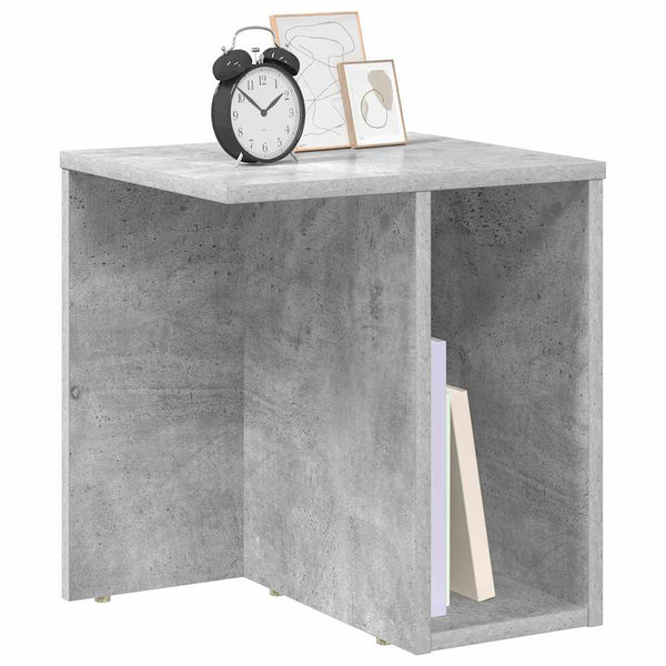 Päätypöytä 2 pcs Betoni Harmaa 37 x 32 x 40 cm Tekninen puu