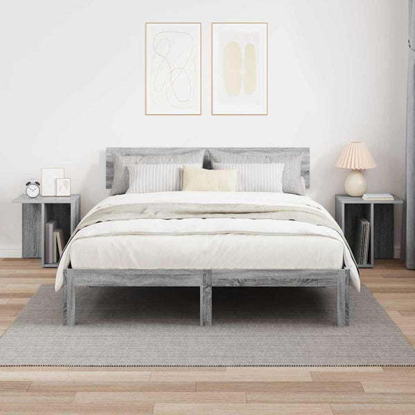 Päätypöytä 2 pcs Harmaa Sonoma 37 x 32 x 40 cm Tekninen puu