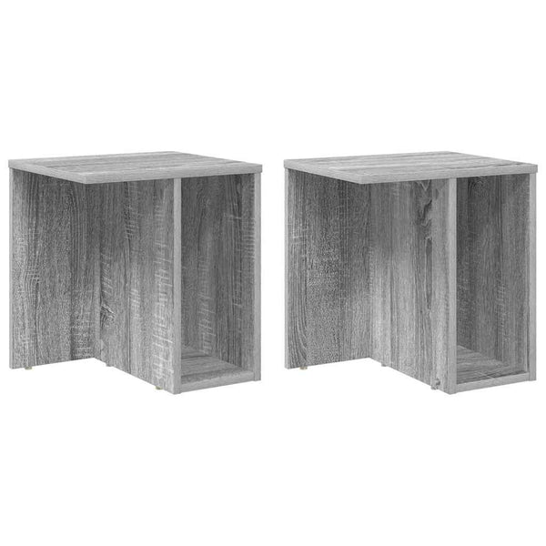 Päätypöytä 2 pcs Harmaa Sonoma 37 x 32 x 40 cm Tekninen puu