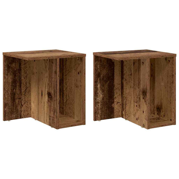 Päätypöytä 2 pcs Vanha puu 37 x 32 x 40 cm Tekninen puu