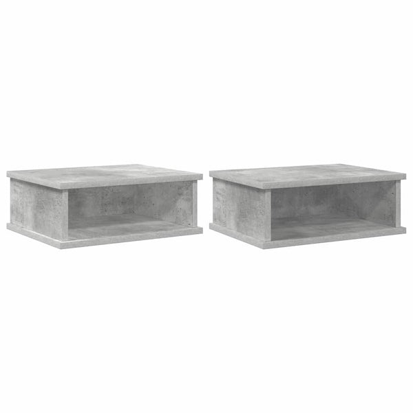Yöpöytä 2 kpl Betoni Harmaa 40 x 31 x 15 cm Tekninen puu