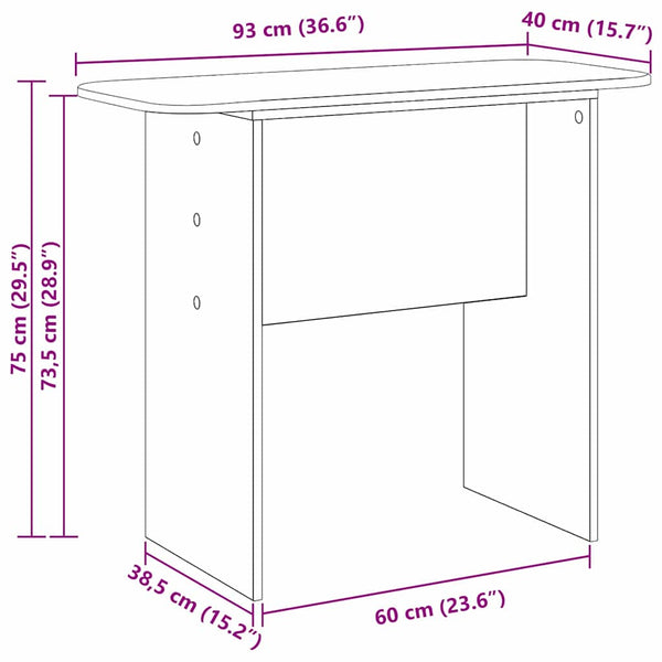 Konsolipöytä Betoni Harmaa 93 x 40 x 75 cm Tekninen puu