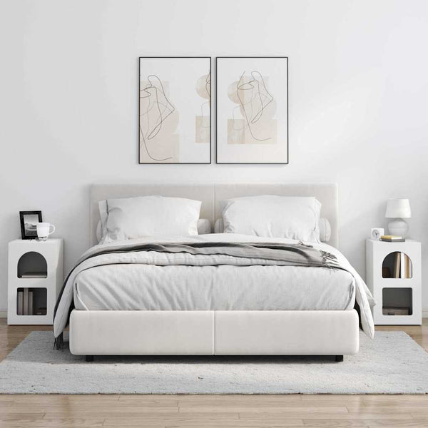 Yöpöytä 2 pcs Valkoinen 29.5 x 35 x 50 cm Tekninen puu