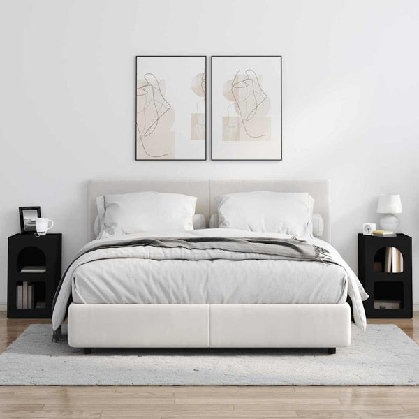 Yöpöytä 2 pcs Musta 29.5 x 35 x 50 cm Tekninen puu