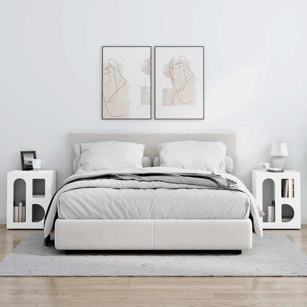 Yöpöytä 2 pcs Valkoinen 40 x 35 x 50 cm Tekninen puu