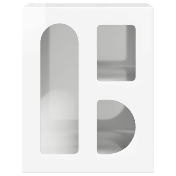 Yöpöytä Korkean kiillon valkoinen 40 x 35 x 50 cm Tekninen puu