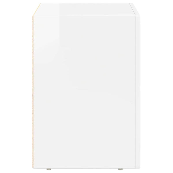 Yöpöytä Korkean kiillon valkoinen 40 x 35 x 50 cm Tekninen puu