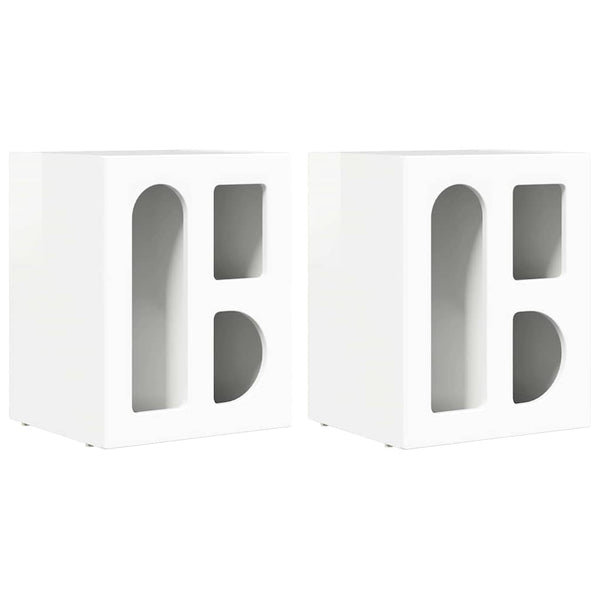 Yöpöytä 2 pcs Korkean kiillon valkoinen 40 x 35 x 50 cm