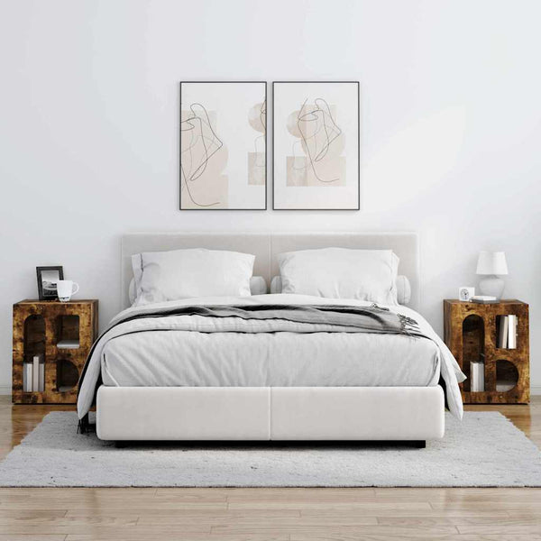 Yöpöytä 2 pcs Savupähkinä 40 x 35 x 50 cm Tekninen puu