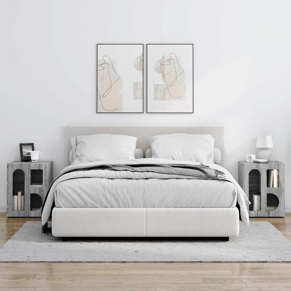 Yöpöytä 2 pcs Harmaa Sonoma 40 x 35 x 50 cm Tekninen puu