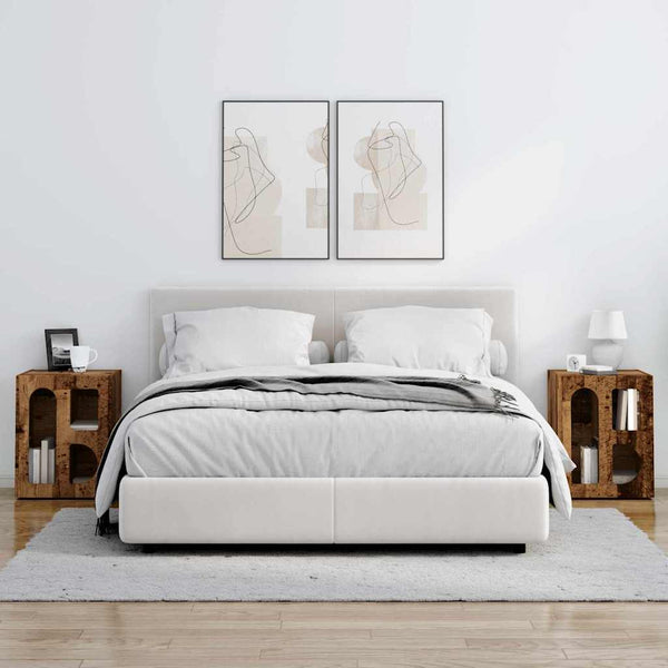 Yöpöytä 2 pcs Vanha puu 40 x 35 x 50 cm Tekninen puu