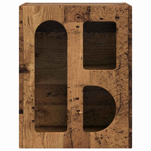 Yöpöytä 2 pcs Vanha puu 40 x 35 x 50 cm Tekninen puu