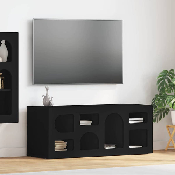 TV-kaappi Musta 100 x 35 x 40 cm Tekninen puu
