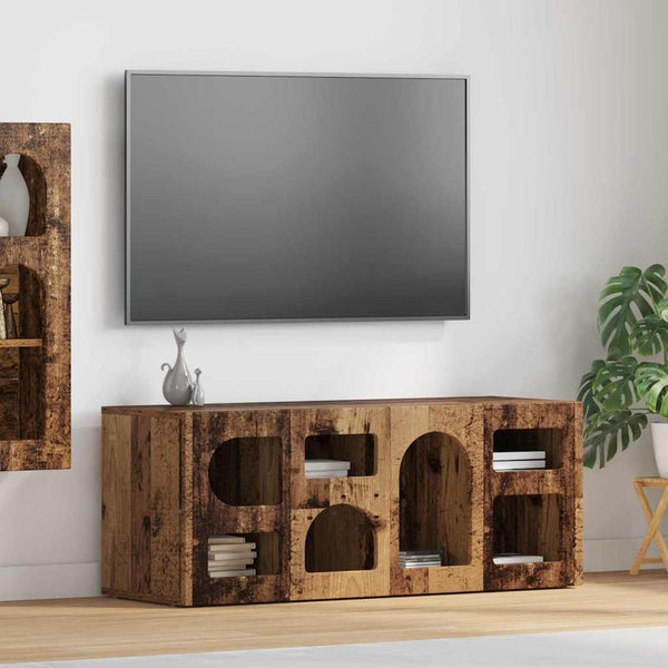 TV-kaappi 100 x 35 x 40 cm Tekninen puu Vanha puu