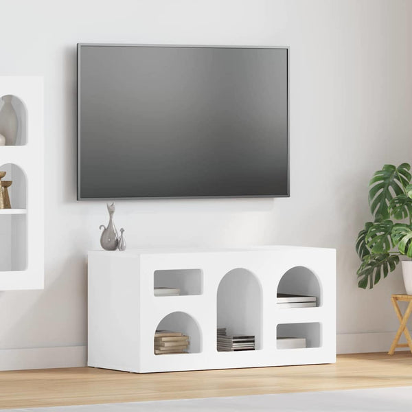 TV-kaappi Korkean kiillon valkoinen 80 x 35 x 40 cm