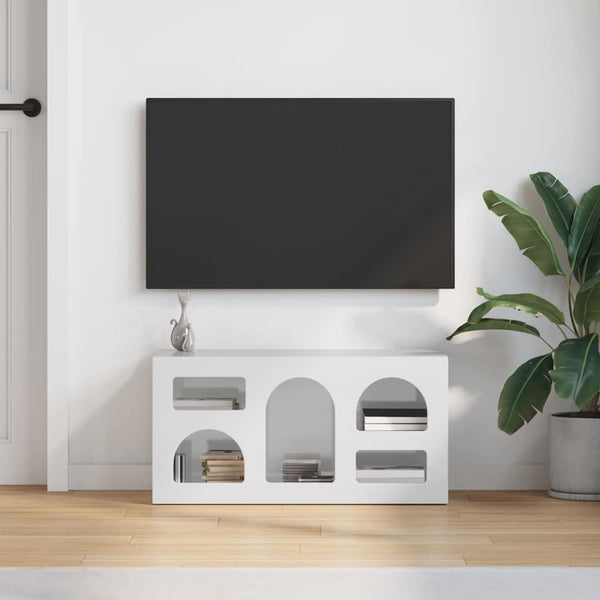 TV-kaappi Korkean kiillon valkoinen 80 x 35 x 40 cm
