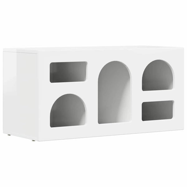 TV-kaappi Korkean kiillon valkoinen 80 x 35 x 40 cm