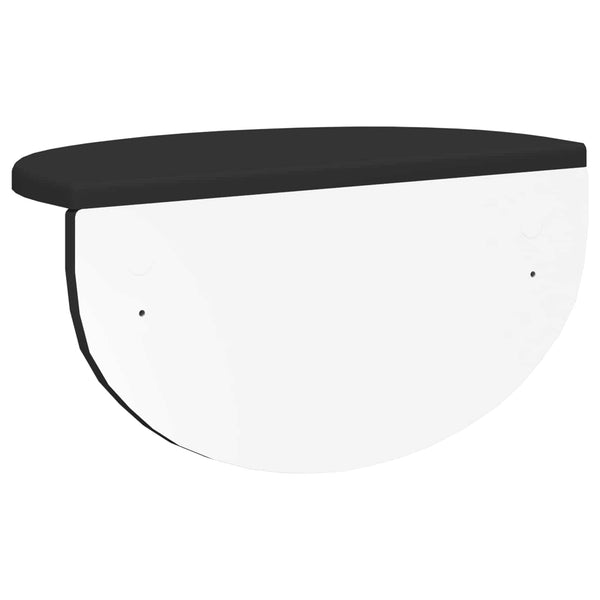 Seinähylly 2 kpl Musta 38 x 19 x 19 cm Tekninen puu