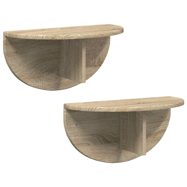Seinähylly 2 kpl Sonoman tammi 48 x 24 x 24 cm Tekninen puu