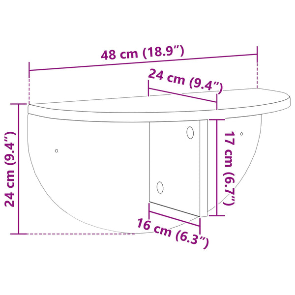 Seinähylly Seinäkiinnitettävä Korkean kiillon valkoinen
