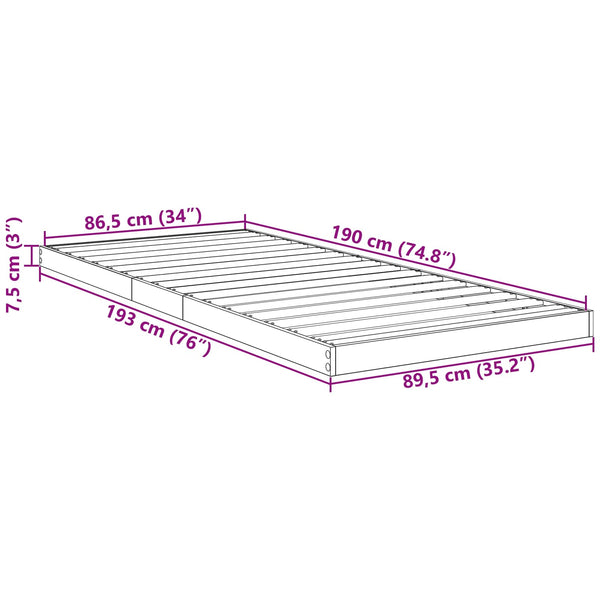 Lattiapunkka Harmaa Sonoma 3FT Single Tekninen puu