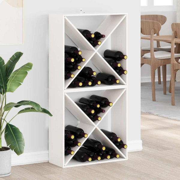 Viinipukki 2 kpl Valkoinen 62 x 25 x 62 cm Massiivinen mänty