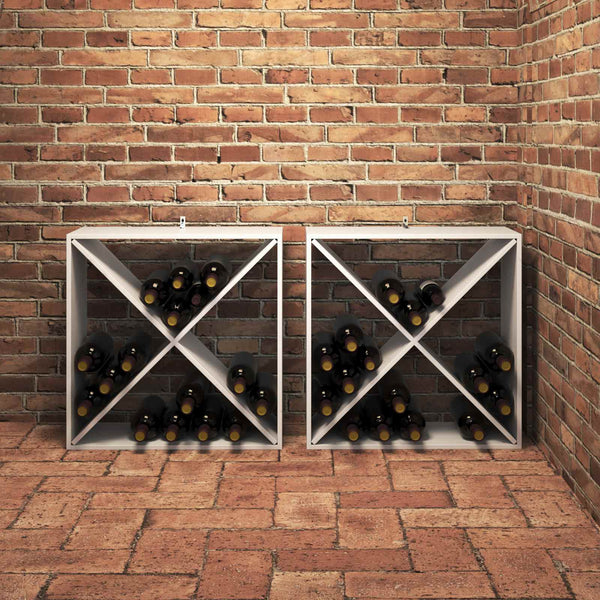 Viinipukki 2 kpl Valkoinen 62 x 25 x 62 cm Massiivinen mänty