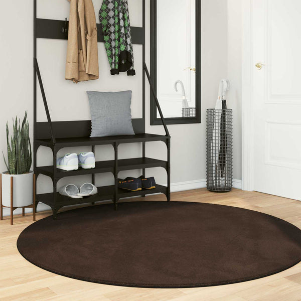 Keskikorkea pehmeä ja konepestävä matto HUARTE Ruskea Ø 160 CM