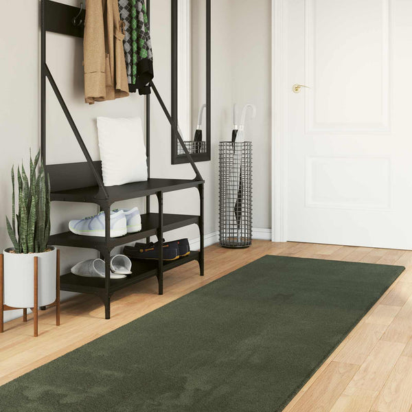 Matto HUARTE Metsänvihreä 80 x 750 cm 100% polyesteri Litteä