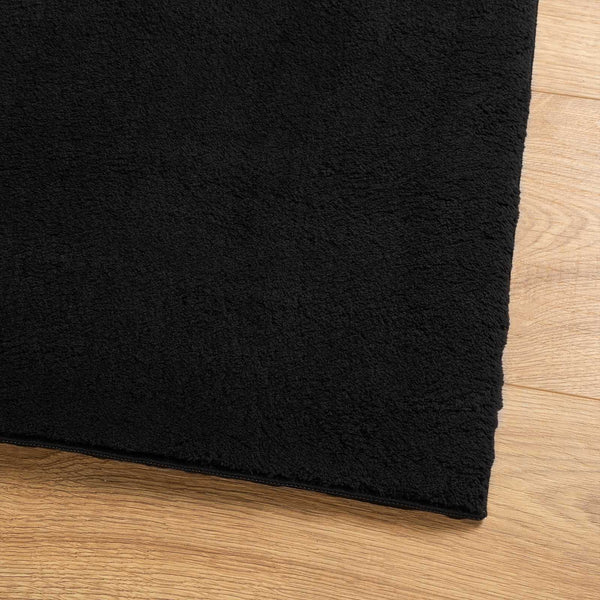 Matto HUARTE Musta 80 x 500 cm 100% polyesteri Litteä