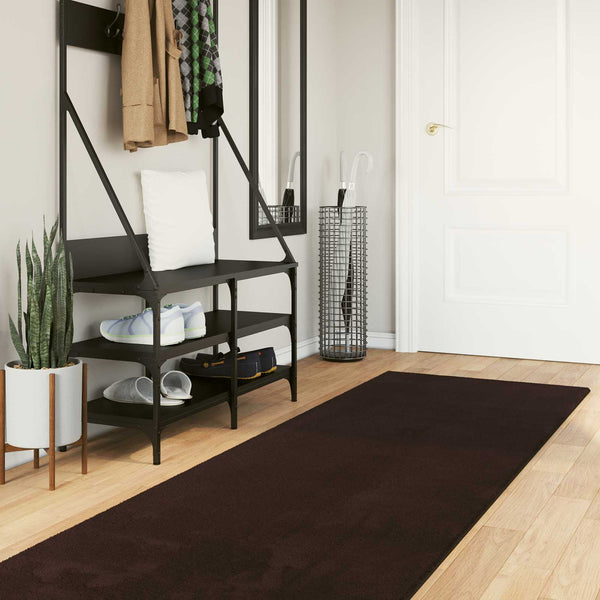 Matto HUARTE Ruskea 80 x 300 cm 100% polyesteri Litteä