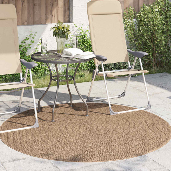Sisä- ja ulkorug AGIRA Luonnollinen Ø 160 CM Polyesteri