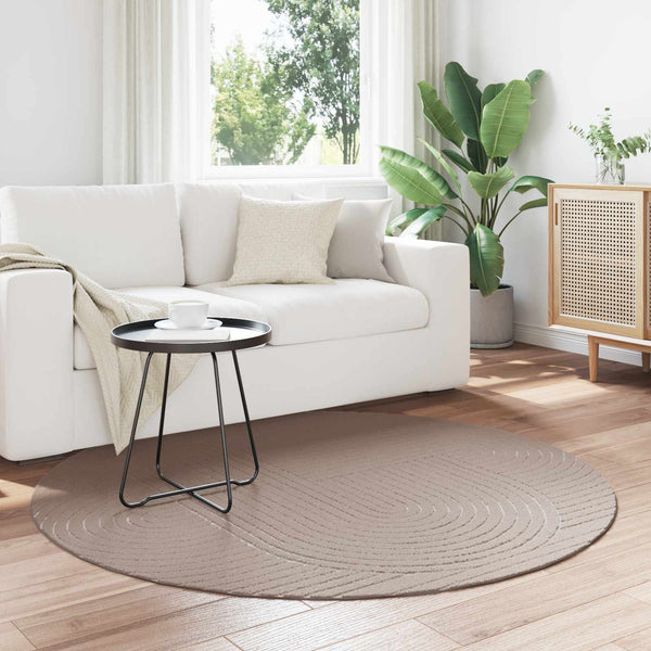 Sisä- ja ulkorug PALMERAS Beige Ø 200 CM Polyesteri