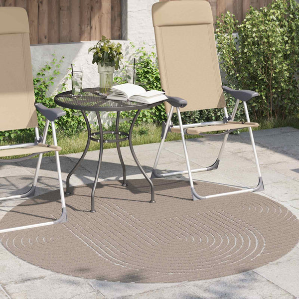 Sisä- ja ulkorug PALMERAS Beige Ø 200 CM Polyesteri