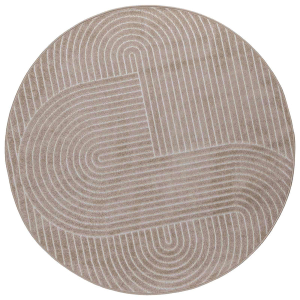 Sisä- ja ulkorug PALMERAS Beige Ø 200 CM Polyesteri