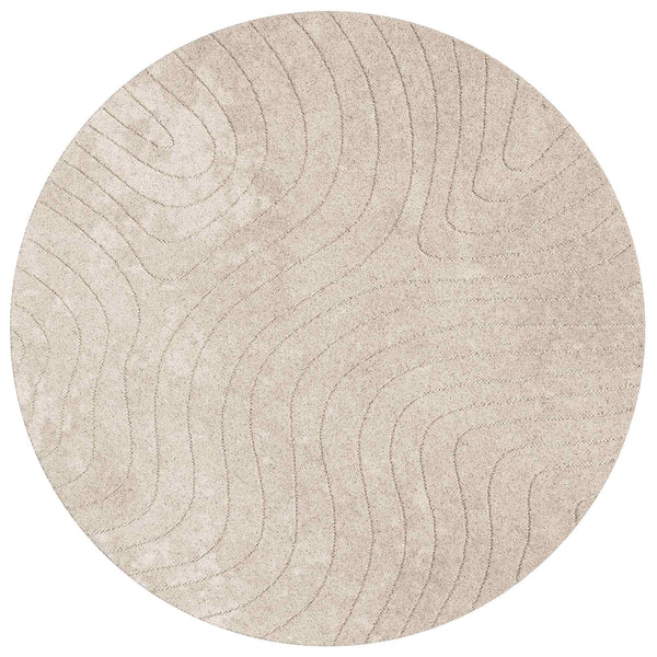 Sisä- ja ulkorug PALMERAS Beige Ø 160 CM Polyesteri
